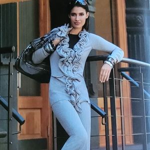 Etcetera cashmere blend ruffle sweater